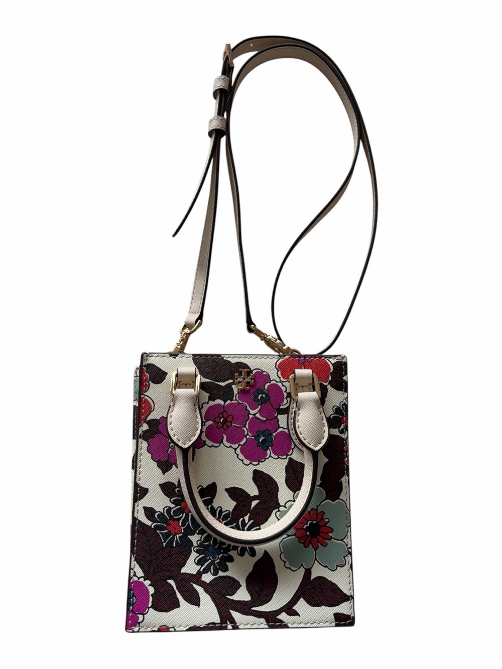 Tory Burch Mini Emerson Crossbody Wallpaper Floral Crossbody Purse Garden Preppy